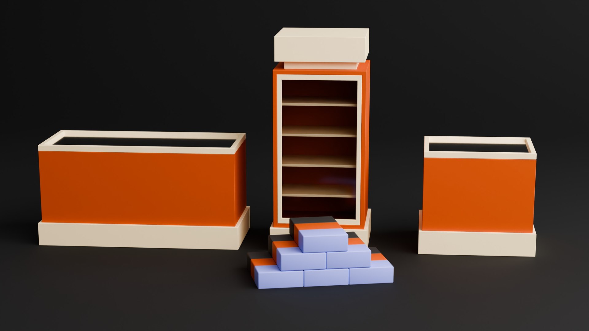 Free 3D Model Low Poly Store Shelves And Supermarket Rack Pack ...