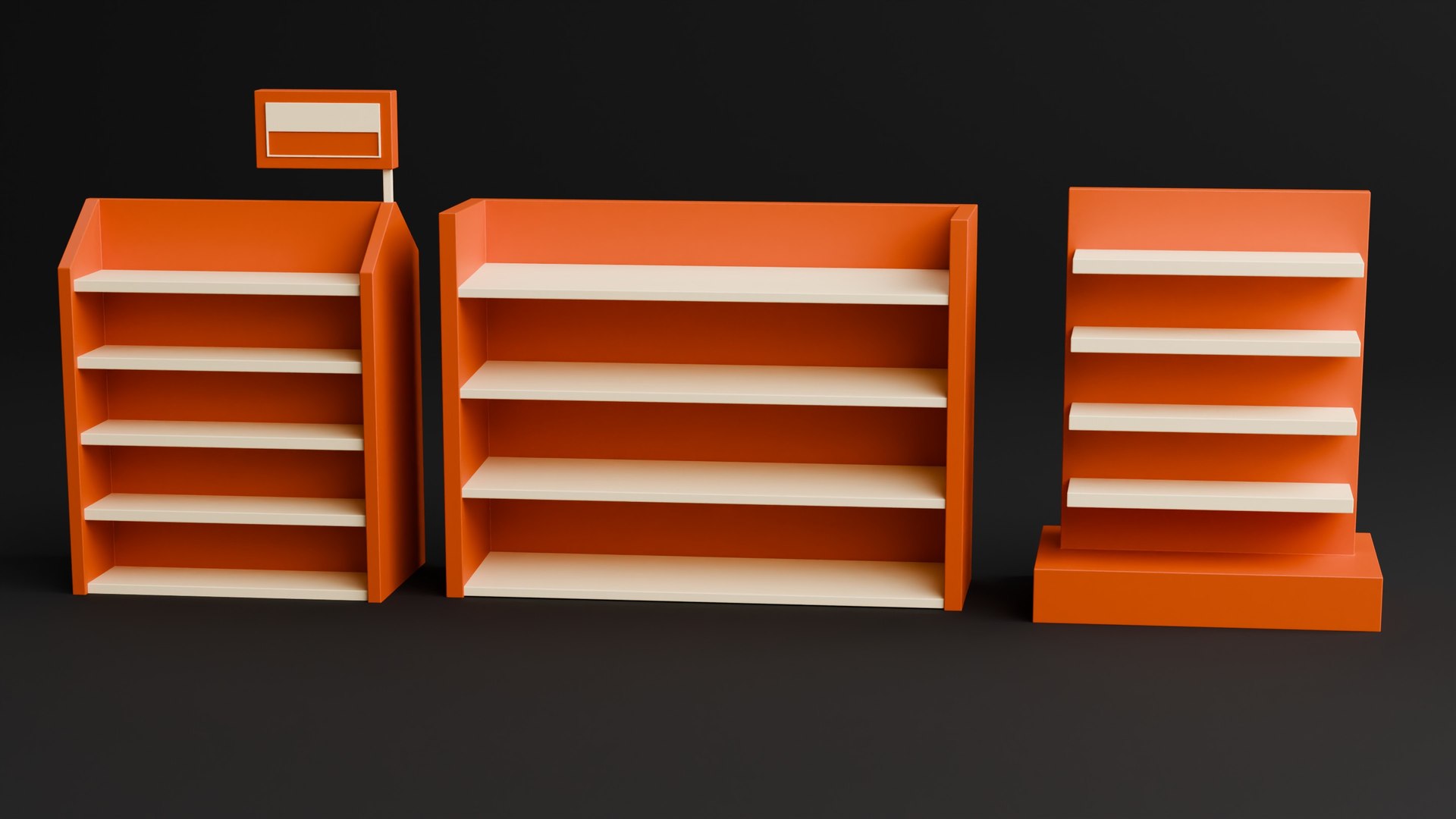 Free 3D Model Low Poly Store Shelves And Supermarket Rack Pack ...