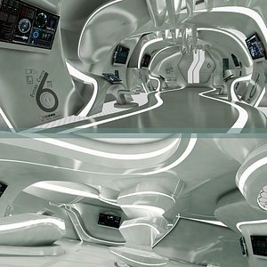 Sci-fi Interior Room and Corridor