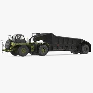 Heavy Duty Dump Trailer Dirty Rigged for Cinema 4D 3D model