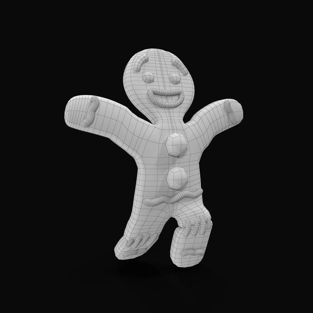 gingerbread man rigged 3d model
