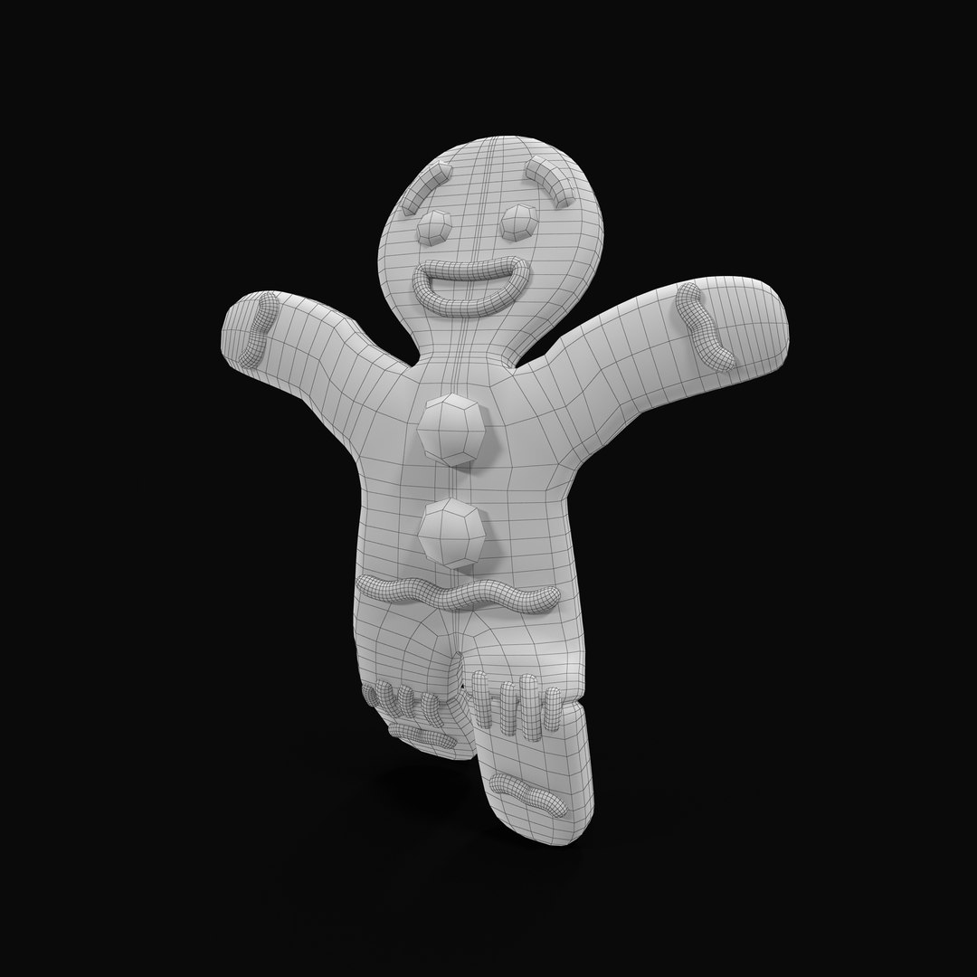 gingerbread man rigged 3d model