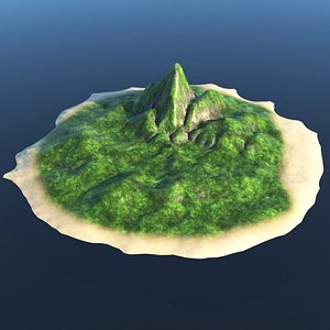3D mountain island