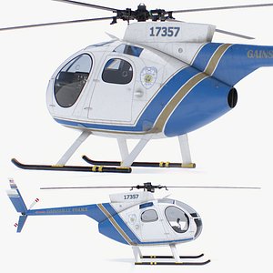 3D model Police Surveillance Helicopter Hughes OH-6