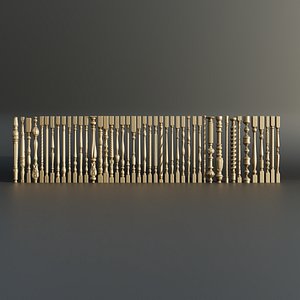 A set of balusters for interior design 3D model 3D model