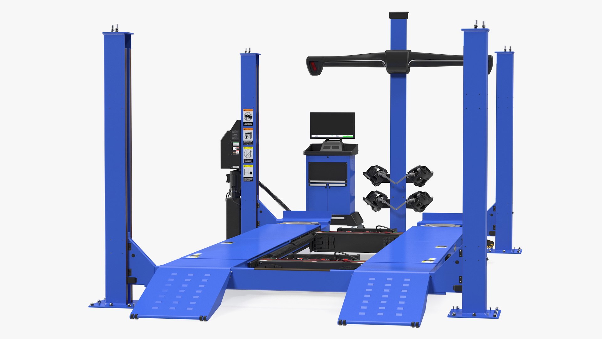 Wheel Aligner Car Equipment Generic with Lift Rigged 3D model preview