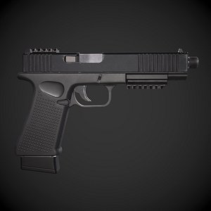 3D Glock 21 with Extended Barrel