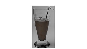 3D model glass milkshake