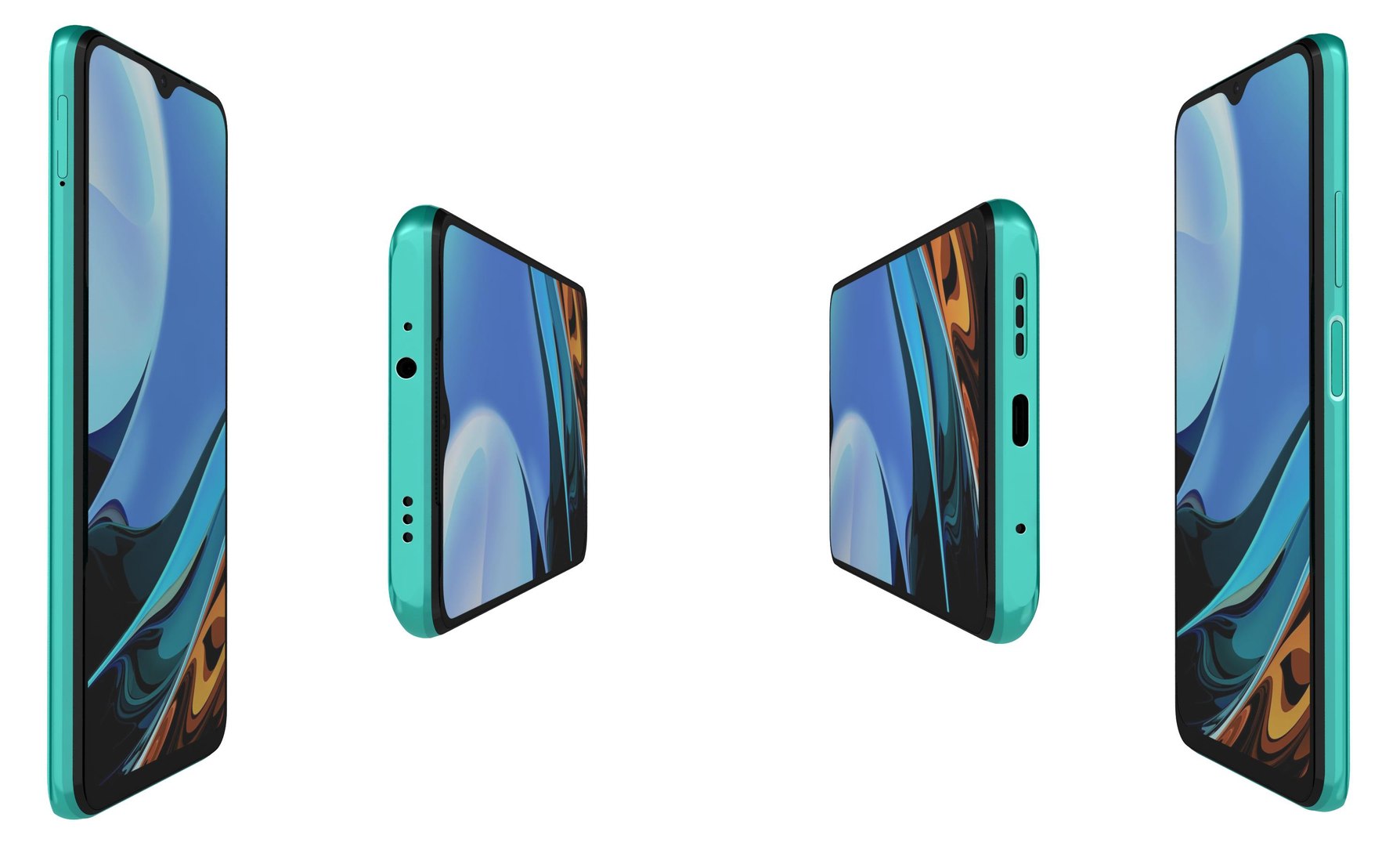 3D Xiaomi Redmi 9T Ocean Green model - TurboSquid 1736887