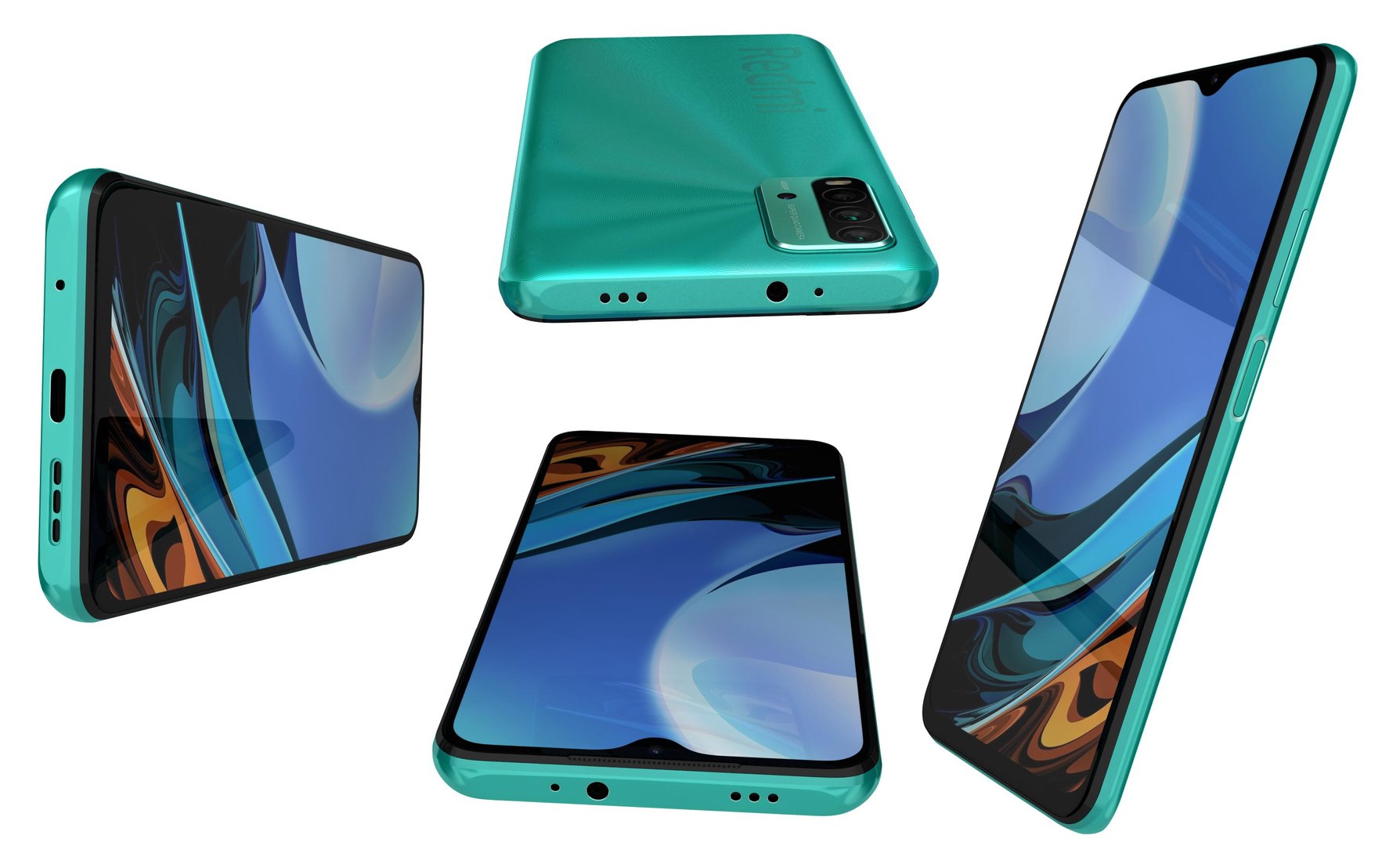 3D Xiaomi Redmi 9T Ocean Green model - TurboSquid 1736887