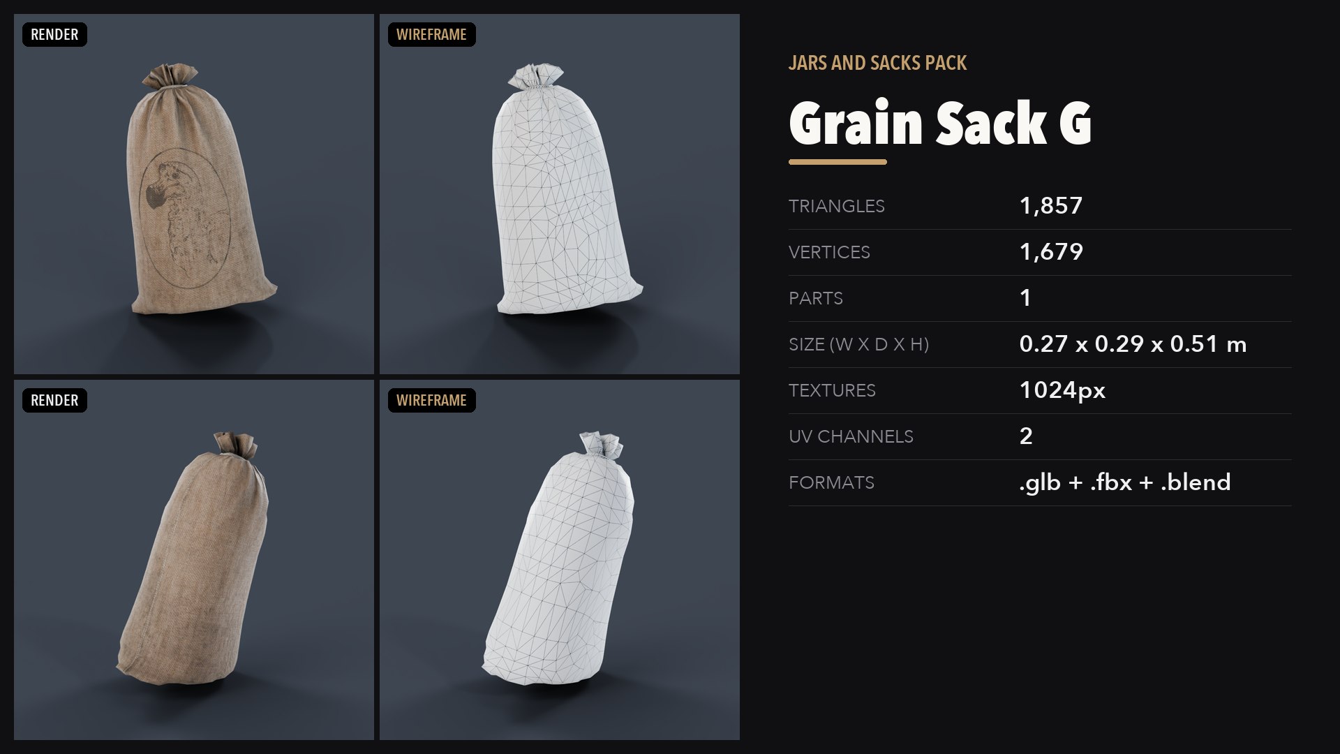 3D Jars and Sacks Pack https://p.turbosquid.com/ts-thumb/g0/aFqCIm/1b/13_preview/png/1791501504/1920x1080/fit_q87/358f5f9234f2107b033253855ff941f5baff8488/13_preview.jpg