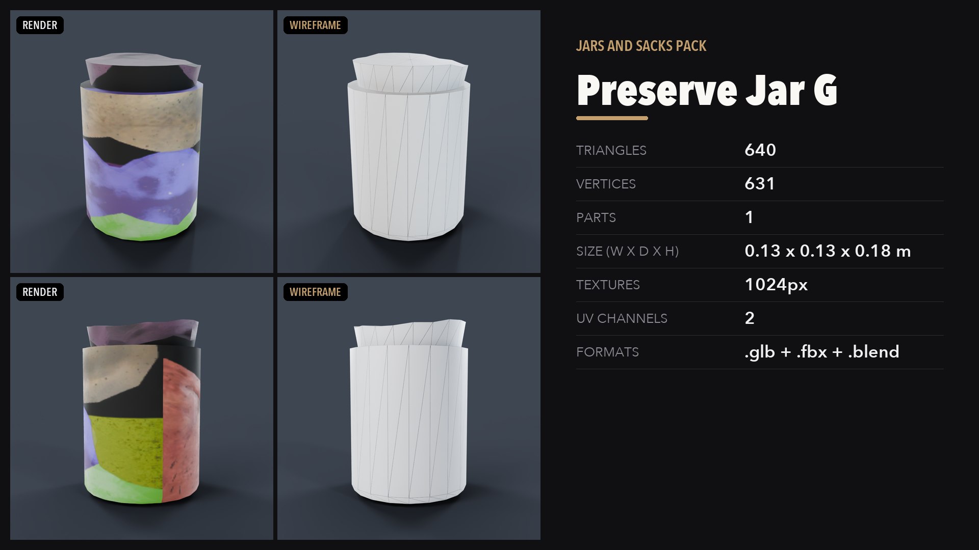 3D Jars and Sacks Pack https://p.turbosquid.com/ts-thumb/g0/aFqCIm/2L/20_preview/png/1791501508/1920x1080/fit_q87/d5584669b390a208af33977f14dd38a6527d4637/20_preview.jpg