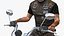 Ciclista en motocicleta clásica Cruiser
