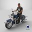 Ciclista en motocicleta clásica Cruiser