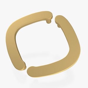 3D Door Handles Flat Corner Gold