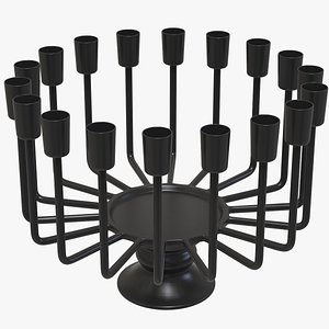 3D model Black Candlestick 18 Candles