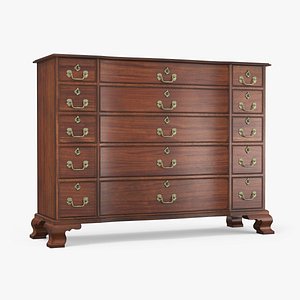 3D Red Oak Vintage Drawer