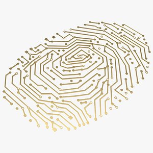 Electronic Fingerprint Gold 3D model
