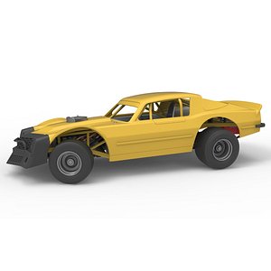 Vintage Dirt late model Race car Version 2 while turning Scale 1 to 25 3D