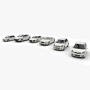 6 low poly cars