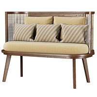 Noa wooden rattan restaurant loveseat NR52 by Bpoint Design