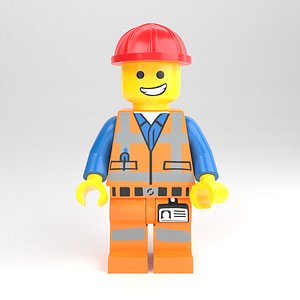 lego minifigure construction worker 3D model