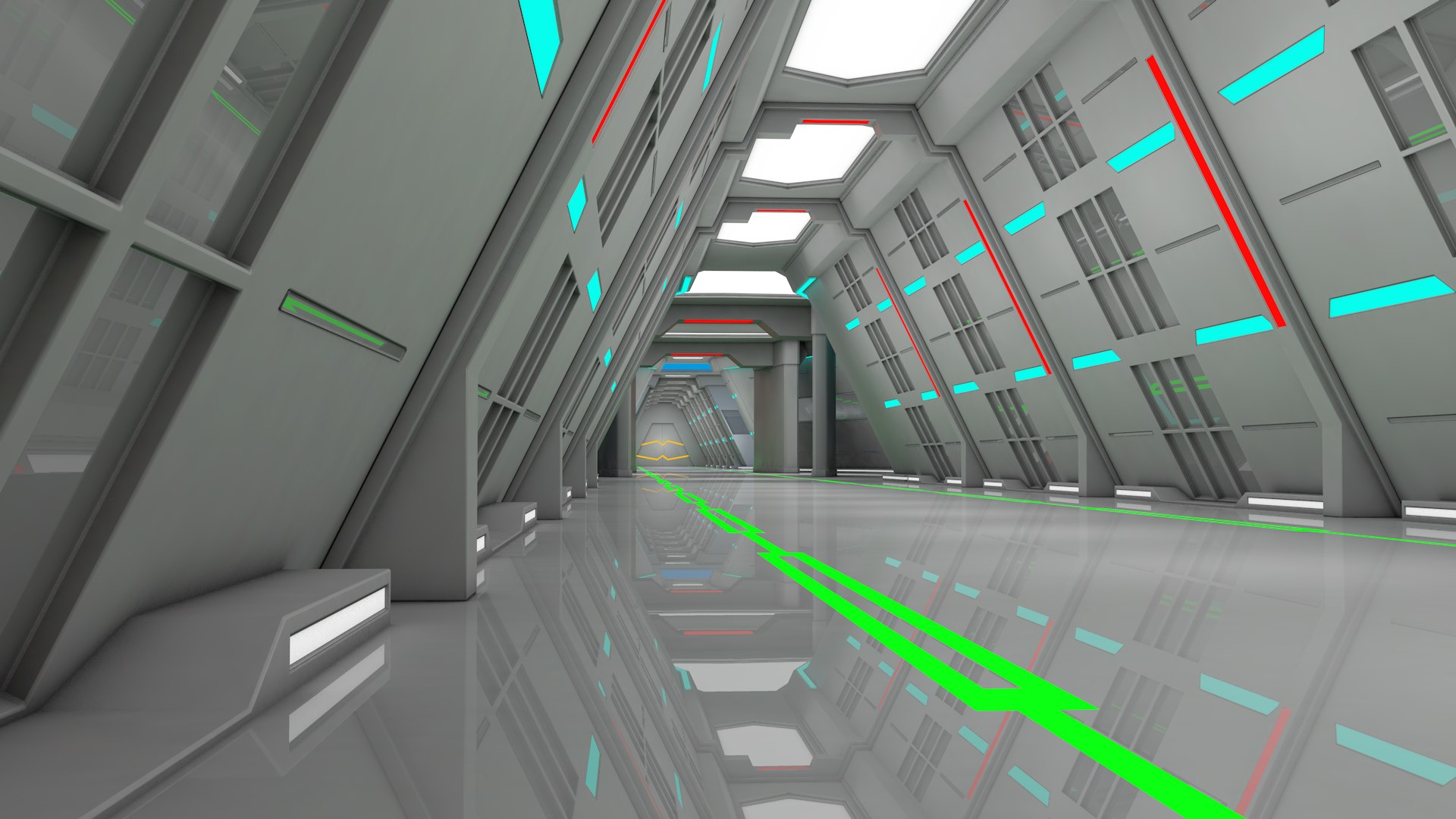 Sci Fi Corridor 3D Model - TurboSquid 2375388