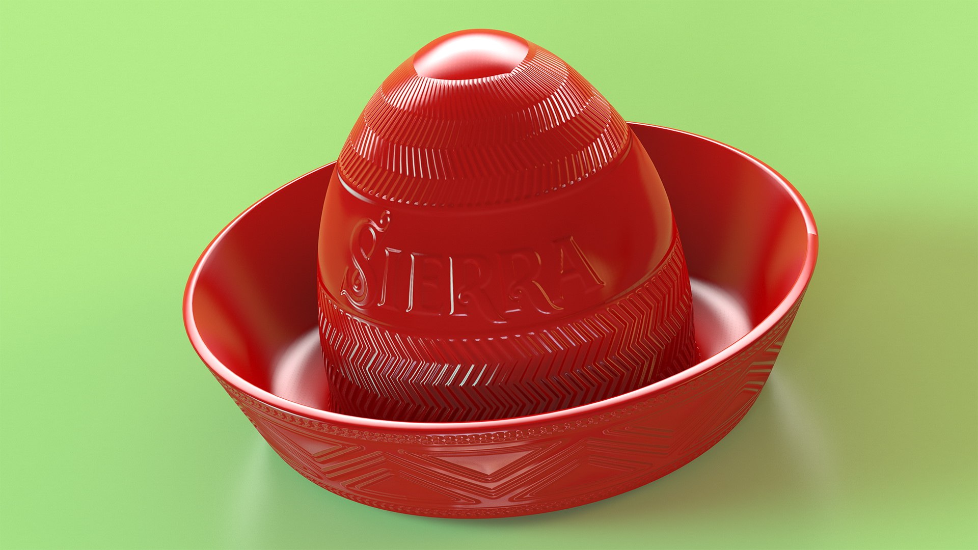 Tequila Salt Shaker Hat Cap 3D model preview