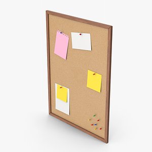 Pinboard With Notes 3D