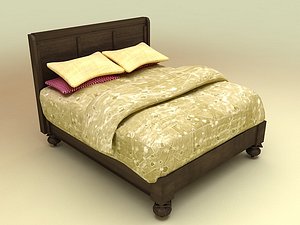 Double Bed from Klaussner Ashton Bedroom Furniture Set - High Quality Furniture 3d model
