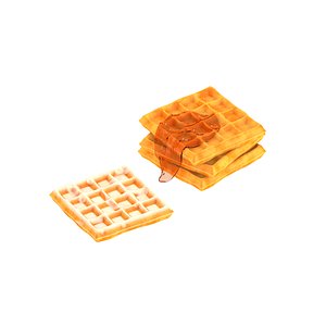 Waffles with Syrop and Sugar Powder 3D model