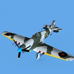 Hawker Hurricane MKII V14 3D model