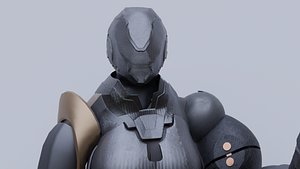 Speedy Futuristic Robot High-Resolution Rigged 3D Model model