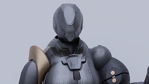 Speedy Futuristic Robot High-Resolution Rigged 3D Model