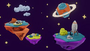 Space Adventure Low Poly Asset Pack