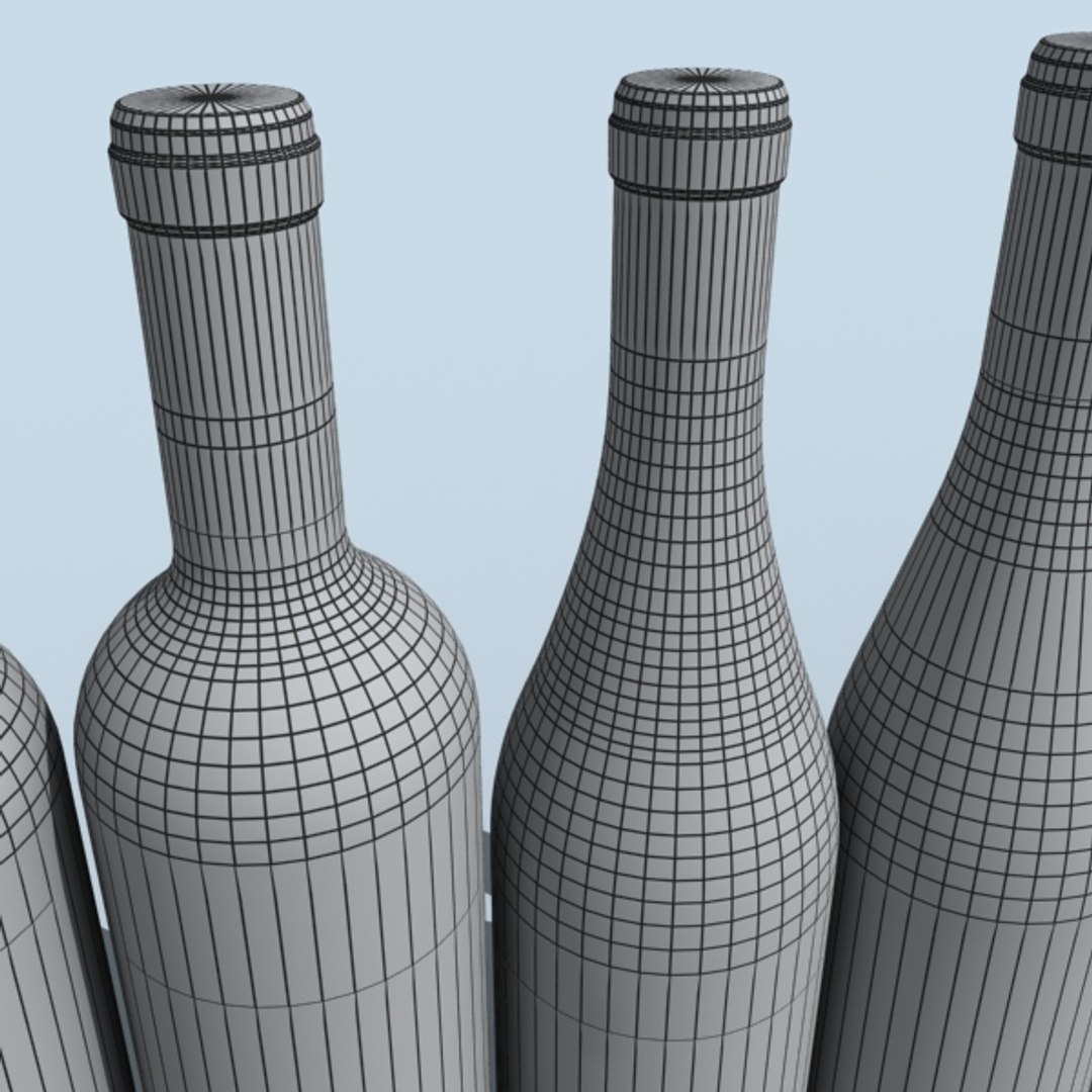 3d Wine Bottles Model