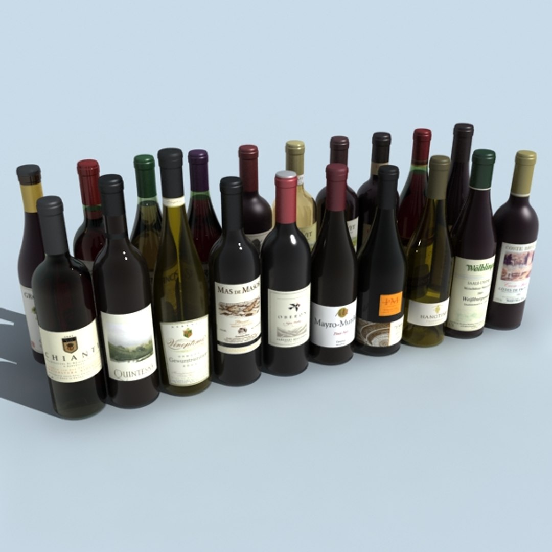 3d Wine Bottles Model