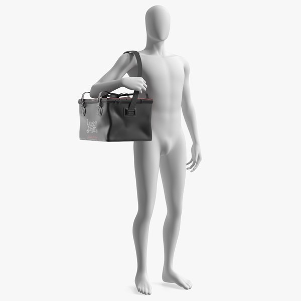 Black Thermal Fishing Bag Lucky John on Manikin 3D model