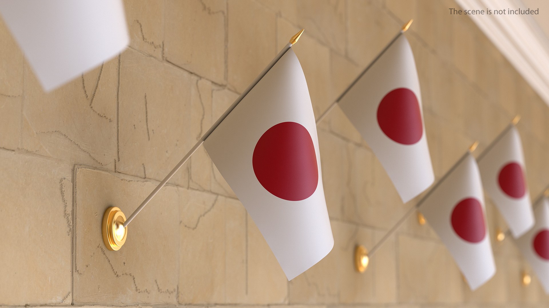 Wall Flag Japan 3D model preview
