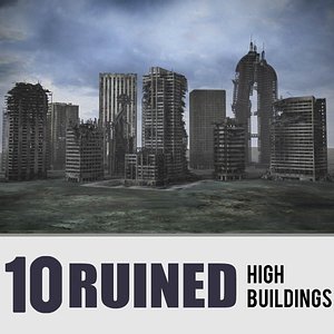 3d model destroyed buildings ruined skyscrapers