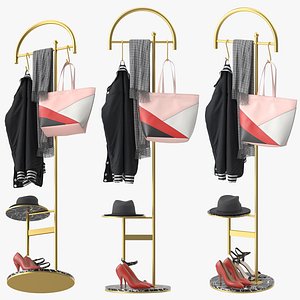 3D Coat Rack Stand Free Standing model