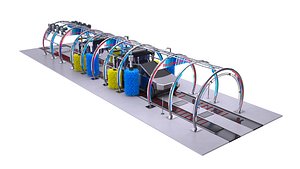 3D Car Wash Station Equipment model