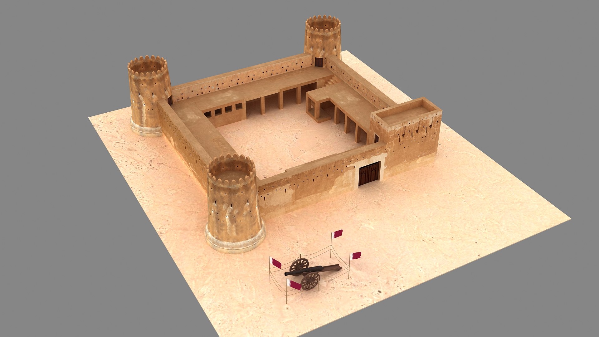 Zubara Fort Qatar 3D model https://p.turbosquid.com/ts-thumb/g2/1IbnPd/EA/010013/jpg/1620396790/1920x1080/fit_q87/a60ded1186f6e39abca1cb0901acdd15669afde8/010013.jpg
