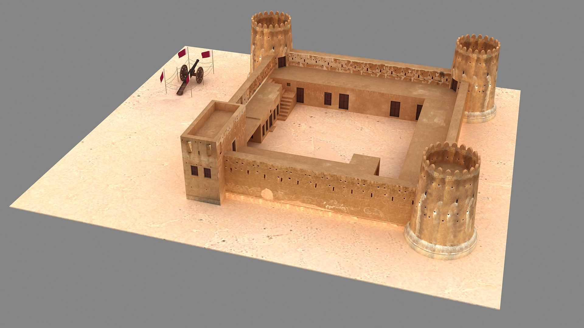 Zubara Fort Qatar 3D model https://p.turbosquid.com/ts-thumb/g2/1IbnPd/Ip/010000/jpg/1620396802/1920x1080/fit_q87/7fbe0907d27540116412cf089f313c0f84078403/010000.jpg