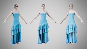 Dress 39 Vivid Cerulean 3D