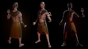 egypt priest pbr rigged model