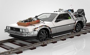 3D Delorean Time Machine Episode 3 Railroad model