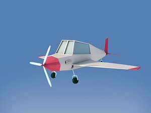 Cartoon Low Poly Airplane