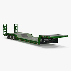 Flatbed Semi Trailer with Ramps Rigged