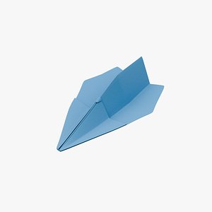 3D Paper Plane Blue